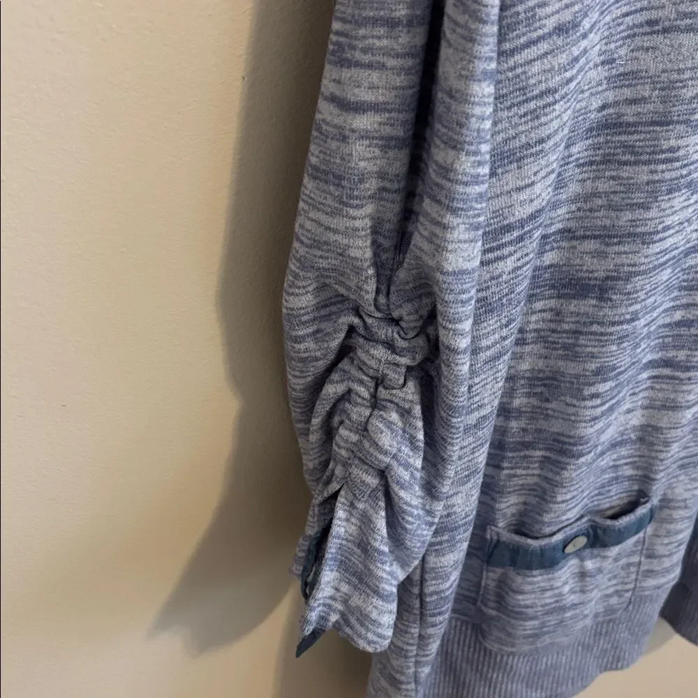 Ali Miles Heathered Blue Cowl Neck light weight Sweater size small